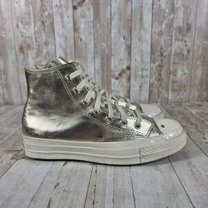 Converse Chuck 70 Hi Metallic Gold Women Sneakers A06832C Size 6.5
